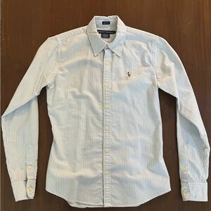 Ralph Lauren Womens Slim Fit Button Down Shirt - Size 4